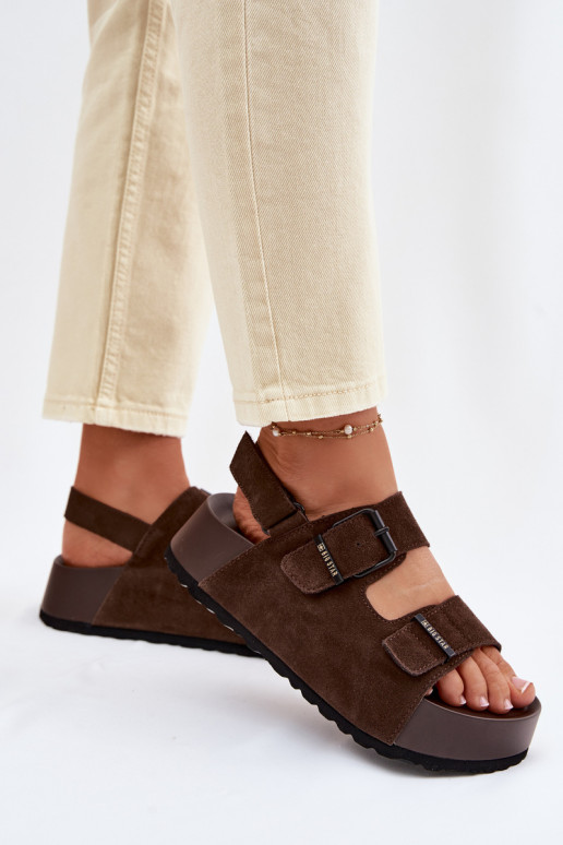 Zomšinės basutės su platforma Big Star TT274236 CzekoladoĮe