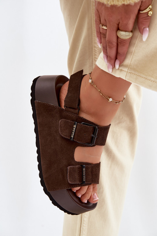 Zomšinės basutės su platforma Big Star TT274236 CzekoladoĮe