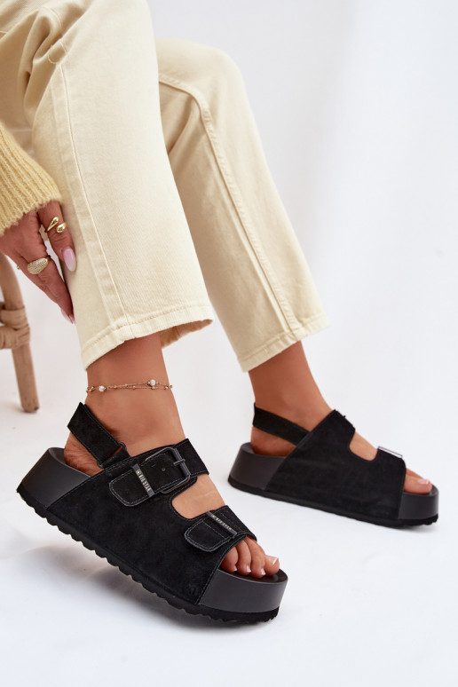 Zomšinės basutės su platforma Big Star TT274237 juodos spalvos