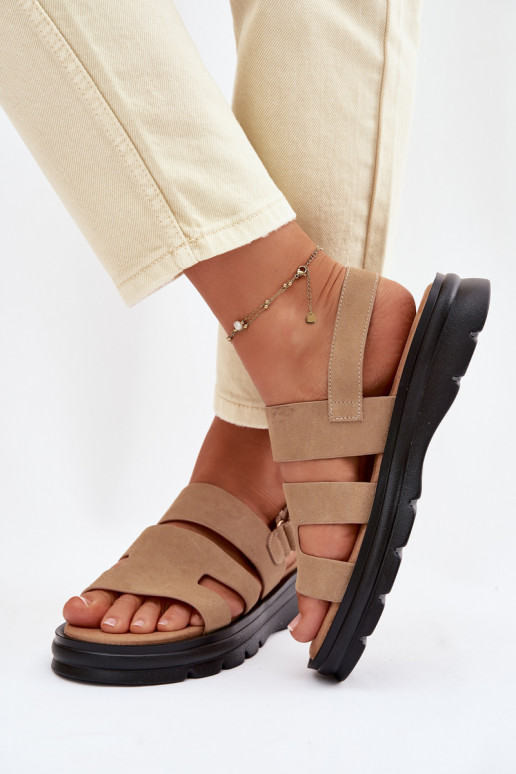 Moteriškos basutės iš zomšos Big Star TT274482 smėlio spalvos