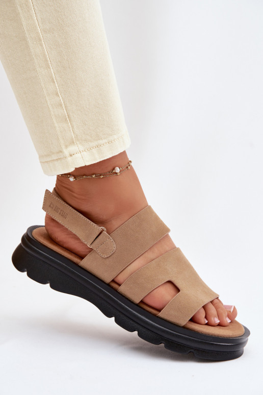 Moteriškos basutės iš zomšos Big Star TT274482 smėlio spalvos