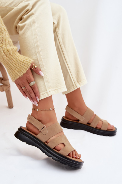 Moteriškos basutės iš zomšos Big Star TT274482 smėlio spalvos