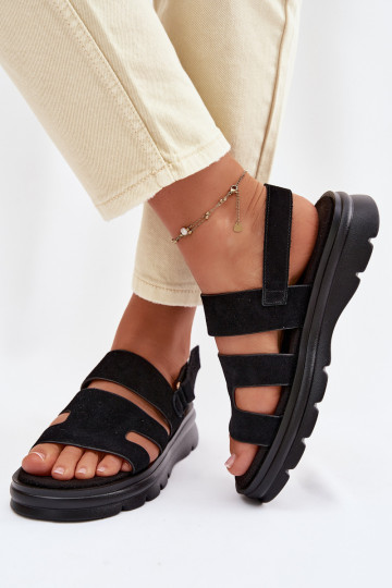 Moteriškos basutės iš zomšos Big Star TT274484 juodos spalvos