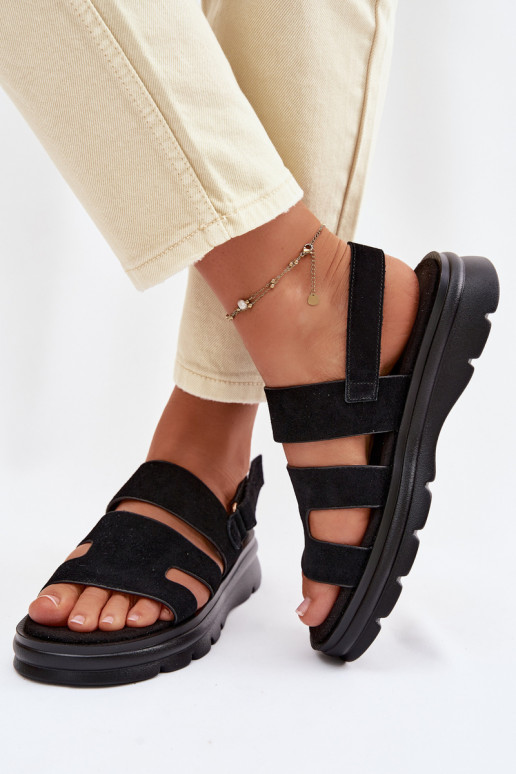 Moteriškos basutės iš zomšos Big Star TT274484 juodos spalvos