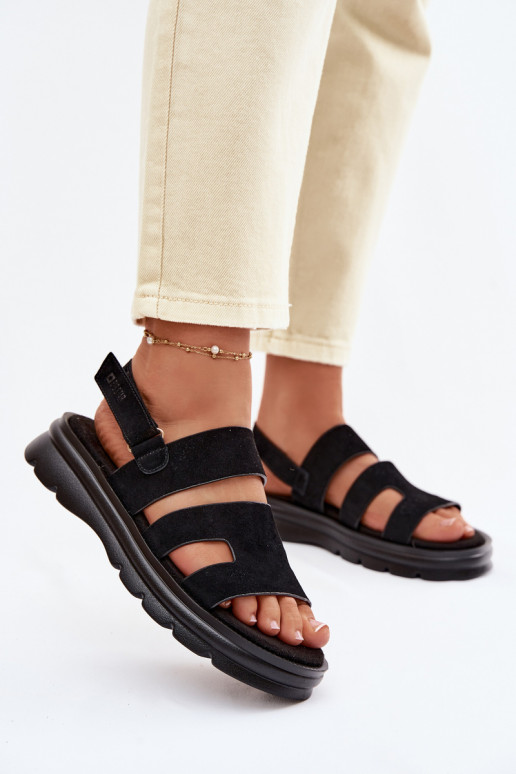 Moteriškos basutės iš zomšos Big Star TT274484 juodos spalvos