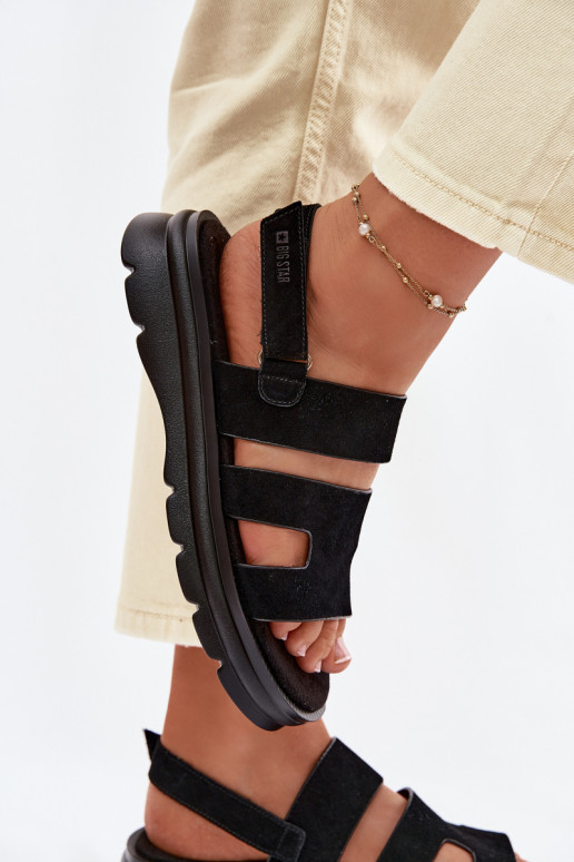 Moteriškos basutės iš zomšos Big Star TT274484 juodos spalvos