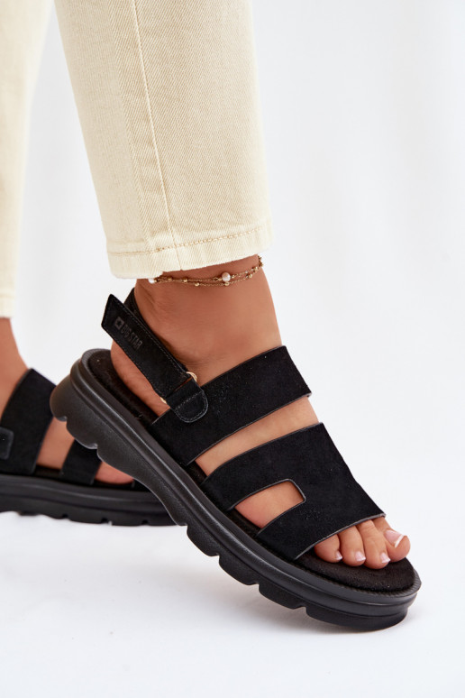 Moteriškos basutės iš zomšos Big Star TT274484 juodos spalvos