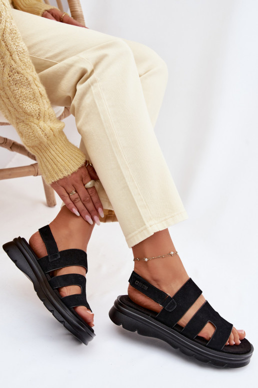 Moteriškos basutės iš zomšos Big Star TT274484 juodos spalvos