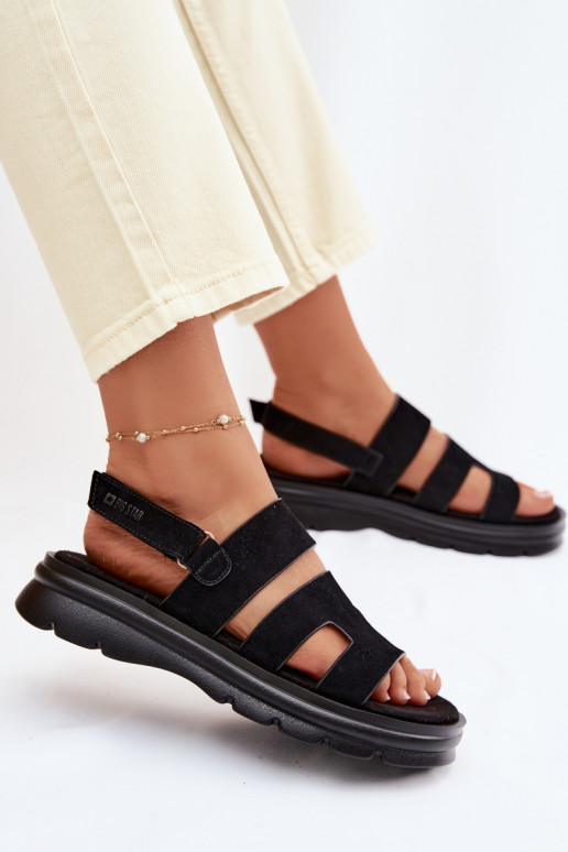 Moteriškos basutės iš zomšos Big Star TT274484 juodos spalvos