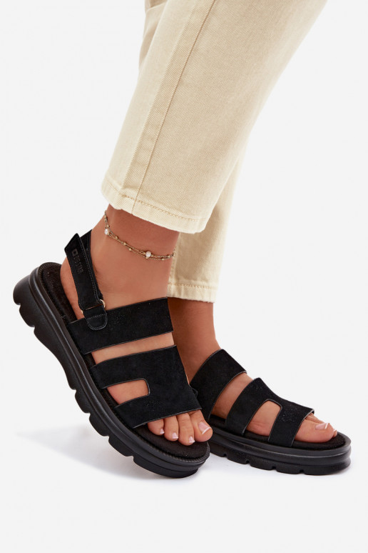 Moteriškos basutės iš zomšos Big Star TT274484 juodos spalvos