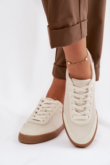 Sneakers modelio batai Moteriškas iš eko odos Big Star TT274311 dramblio kaulo spalvos 2