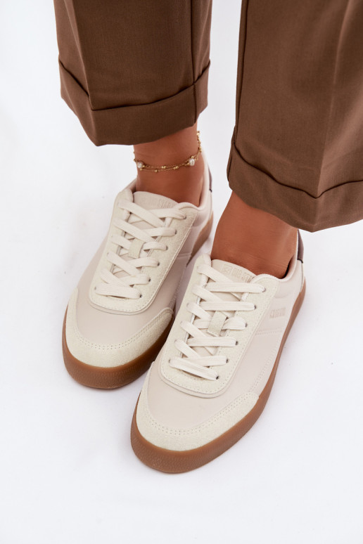 Sneakers modelio batai Moteriškas iš eko odos Big Star TT274311 dramblio kaulo spalvos