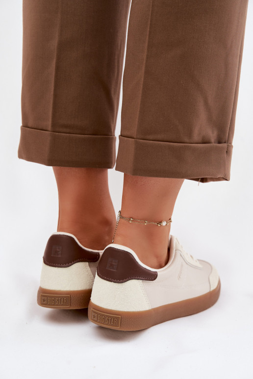 Sneakers modelio batai Moteriškas iš eko odos Big Star TT274311 dramblio kaulo spalvos