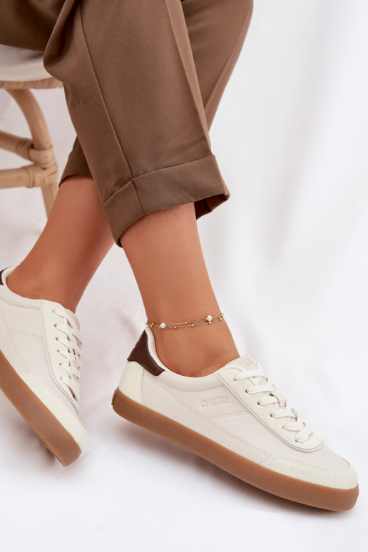 Sneakers modelio batai Moteriškas iš eko odos Big Star TT274311 dramblio kaulo spalvos