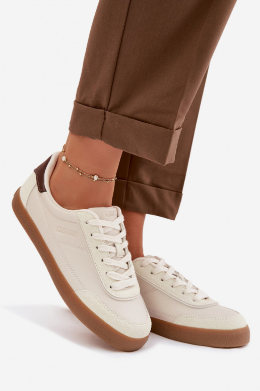 Sneakers modelio batai Moteriškas iš eko odos Big Star TT274311 dramblio kaulo spalvos