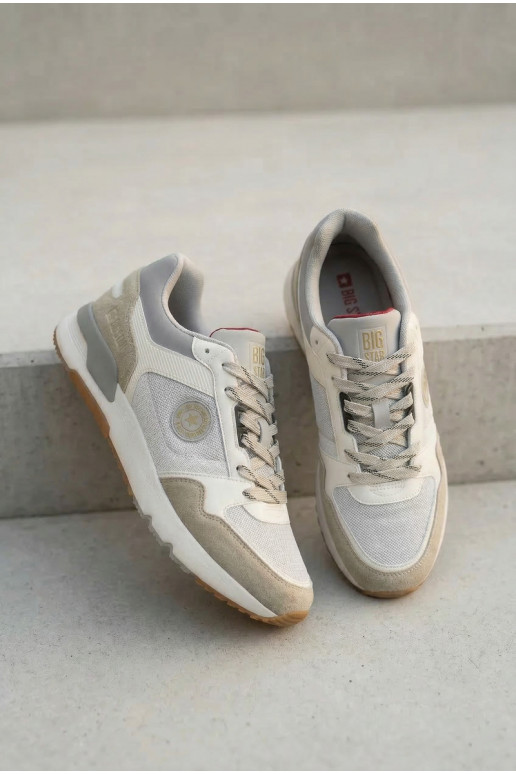 Sneakers modelio batai vyrams su platforma Big Star TT174032 Baltos-mėlynos spalvos