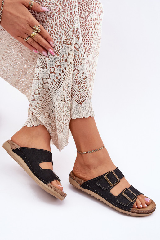 Moteriškos šlepetės Prevencinė Inblu AA000068 juodos spalvos