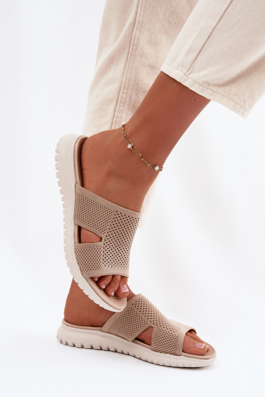 Moteriškos šlepetės Sergio Leone KL064 smėlio spalvos