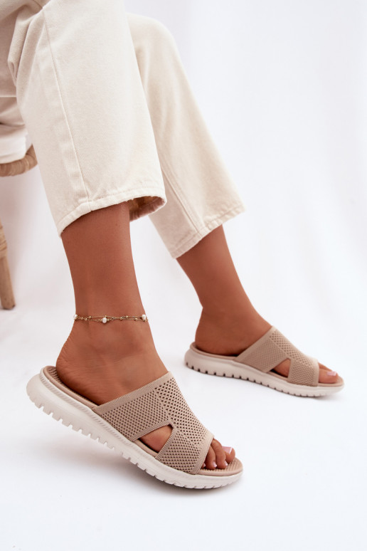 Moteriškos šlepetės Sergio Leone KL064 smėlio spalvos