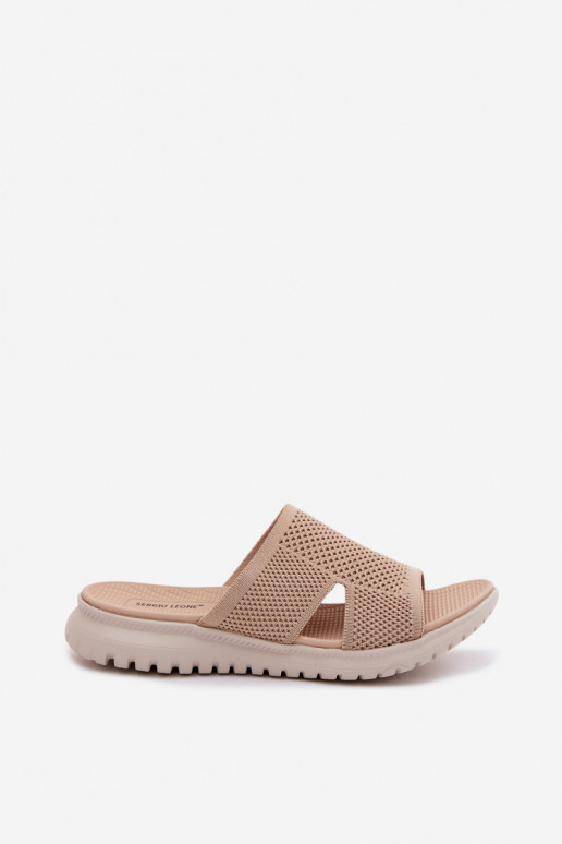 Moteriškos šlepetės Sergio Leone KL064 smėlio spalvos