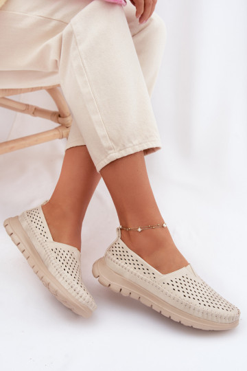 su aužūro elementais  moteriški mokasinai Sergio Leone MK099H smėlio spalvos-aukso spalvos