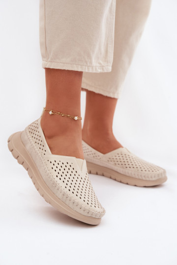 su aužūro elementais  moteriški mokasinai Sergio Leone MK099H smėlio spalvos-aukso spalvos 2