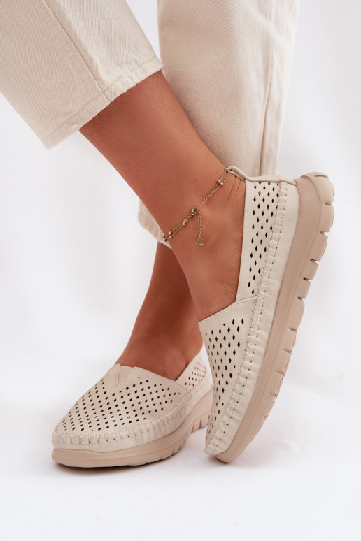 su aužūro elementais  moteriški mokasinai Sergio Leone MK099H smėlio spalvos-aukso spalvos