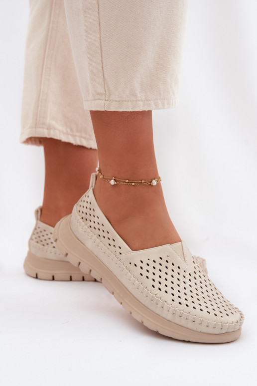 su aužūro elementais  moteriški mokasinai Sergio Leone MK099H smėlio spalvos-aukso spalvos