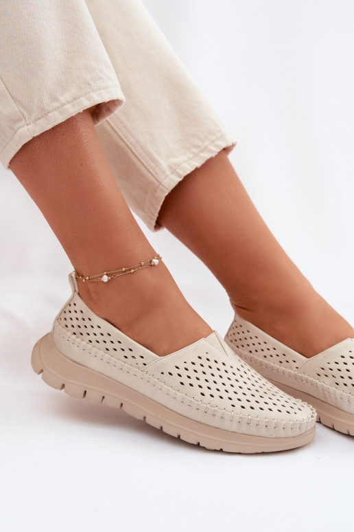 su aužūro elementais  moteriški mokasinai Sergio Leone MK099H smėlio spalvos-aukso spalvos