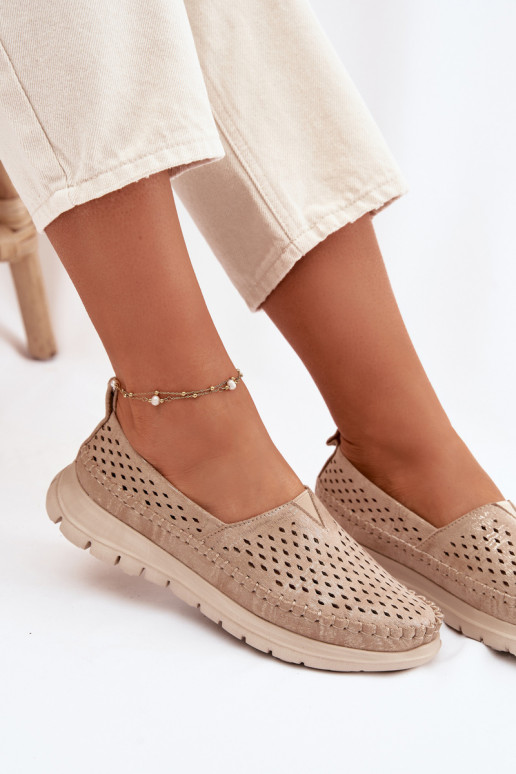 su aužūro elementais  moteriški mokasinai Sergio Leone MK099H aukso spalvos