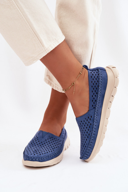 su aužūro elementais  moteriški mokasinai Sergio Leone MK099H mėlynos spalvos