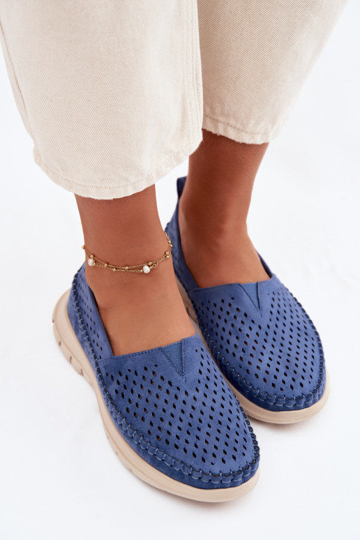 su aužūro elementais  moteriški mokasinai Sergio Leone MK099H mėlynos spalvos