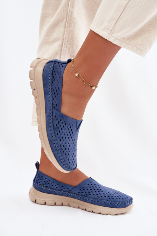 su aužūro elementais  moteriški mokasinai Sergio Leone MK099H mėlynos spalvos