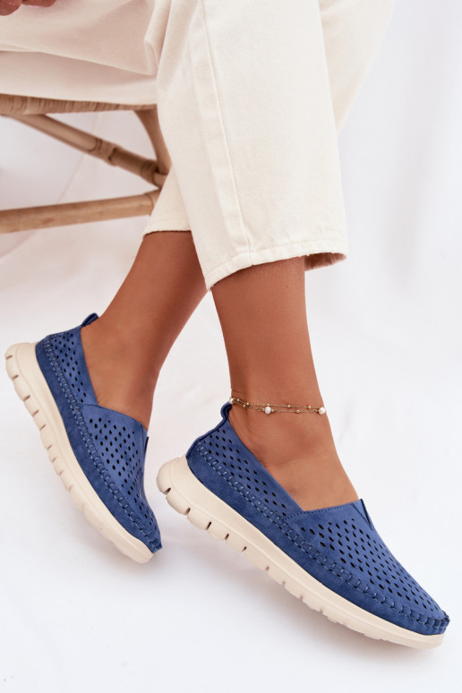 su aužūro elementais  moteriški mokasinai Sergio Leone MK099H mėlynos spalvos