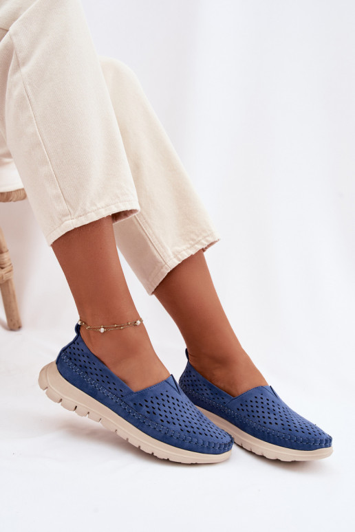 su aužūro elementais  moteriški mokasinai Sergio Leone MK099H mėlynos spalvos