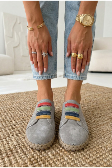 Oda iš zomšos batai Moteriškas Vinceza 95377 pilkos spalvos