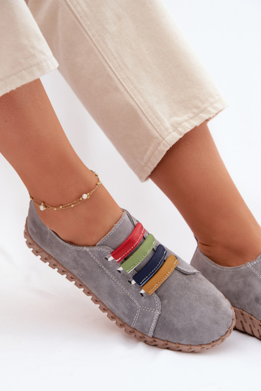 Oda iš zomšos batai Moteriškas Vinceza 95377 pilkos spalvos