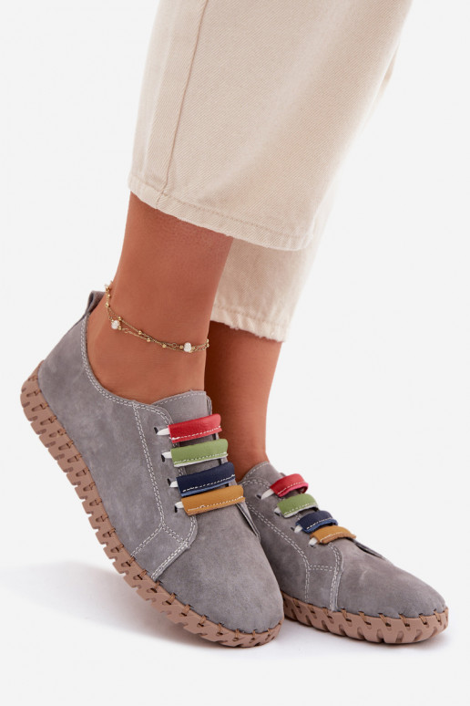 Oda iš zomšos batai Moteriškas Vinceza 95377 pilkos spalvos