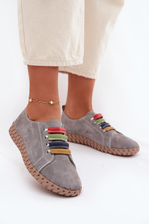 Oda iš zomšos batai Moteriškas Vinceza 95377 pilkos spalvos