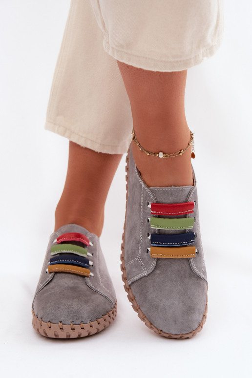 Oda iš zomšos batai Moteriškas Vinceza 95377 pilkos spalvos