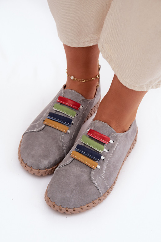 Oda iš zomšos batai Moteriškas Vinceza 95377 pilkos spalvos