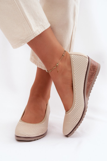 batai Moteriškas su platforma Vinceza 58629 dramblio kaulo spalvos