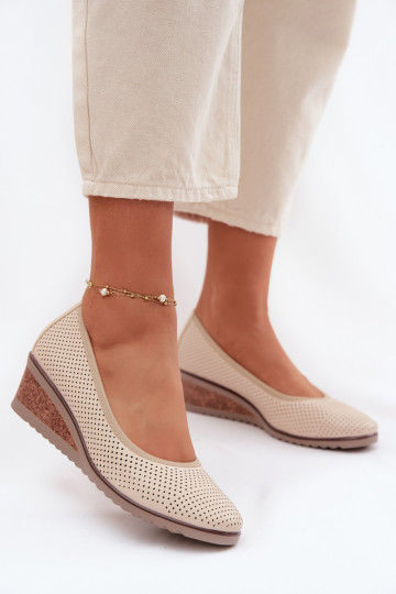 batai Moteriškas su platforma Vinceza 58629 dramblio kaulo spalvos 2