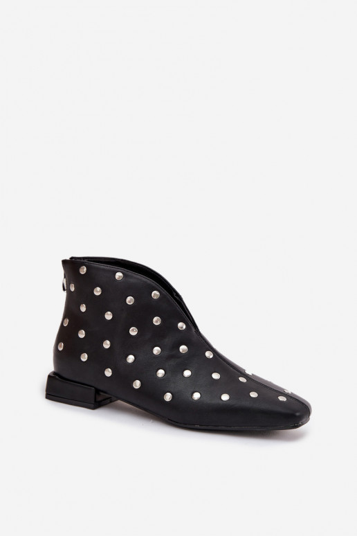 Moteriški aulinukai Įjungta Subtilusm Obcasie Ze sidabro spalvosm Zdobieniem juodos spalvos Rosalind