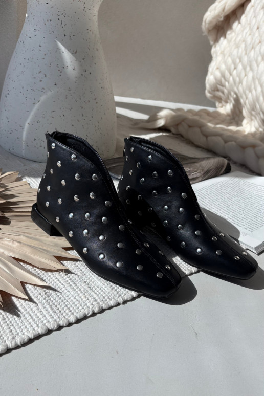 Moteriški aulinukai Įjungta Subtilusm Obcasie Ze sidabro spalvosm Zdobieniem juodos spalvos Rosalind