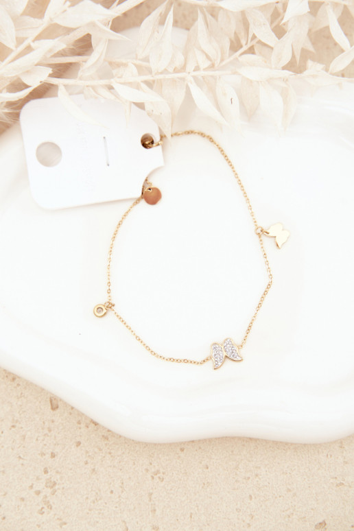 Kojų apyrankė Su drugeliais aukso spalvos