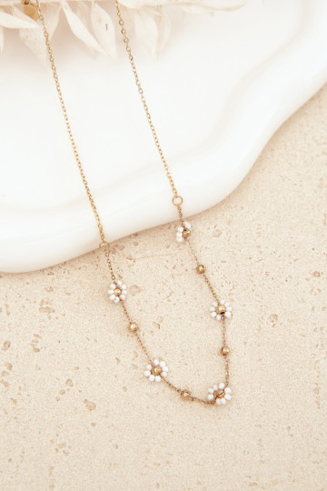 Kaklo papuošalas Su gėlytėmis Stal NierdzeĮna aukso spalvos