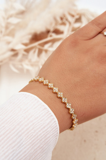 Apyrankė Moteriška su tviskančiomis akutėmis aukso spalvos