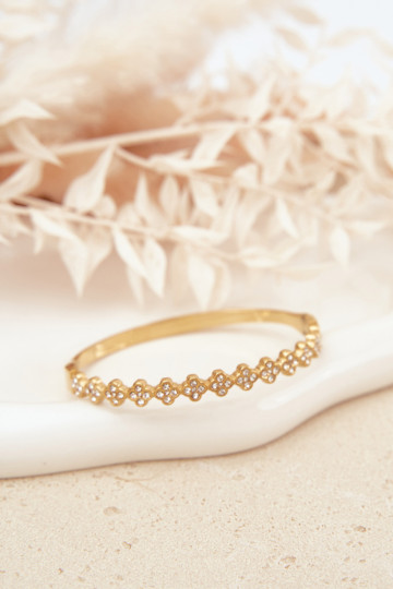 Apyrankė Moteriška su tviskančiomis akutėmis aukso spalvos 2