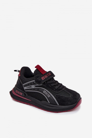 Vaikiški sportbačiai Big Star TT374152 HI-POLY SYSTEM juodos ir bordo spalvos